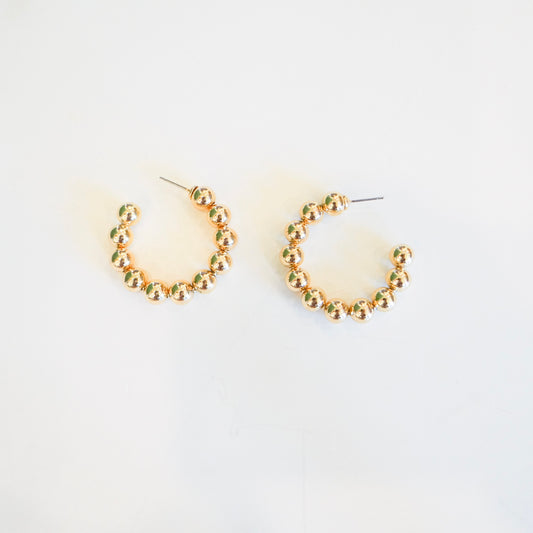 Jasper Bead Hoop Earrings