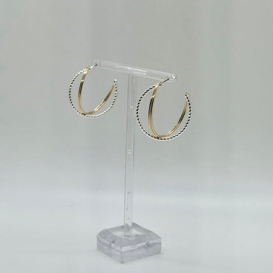 Multi Metal Twist Hoops