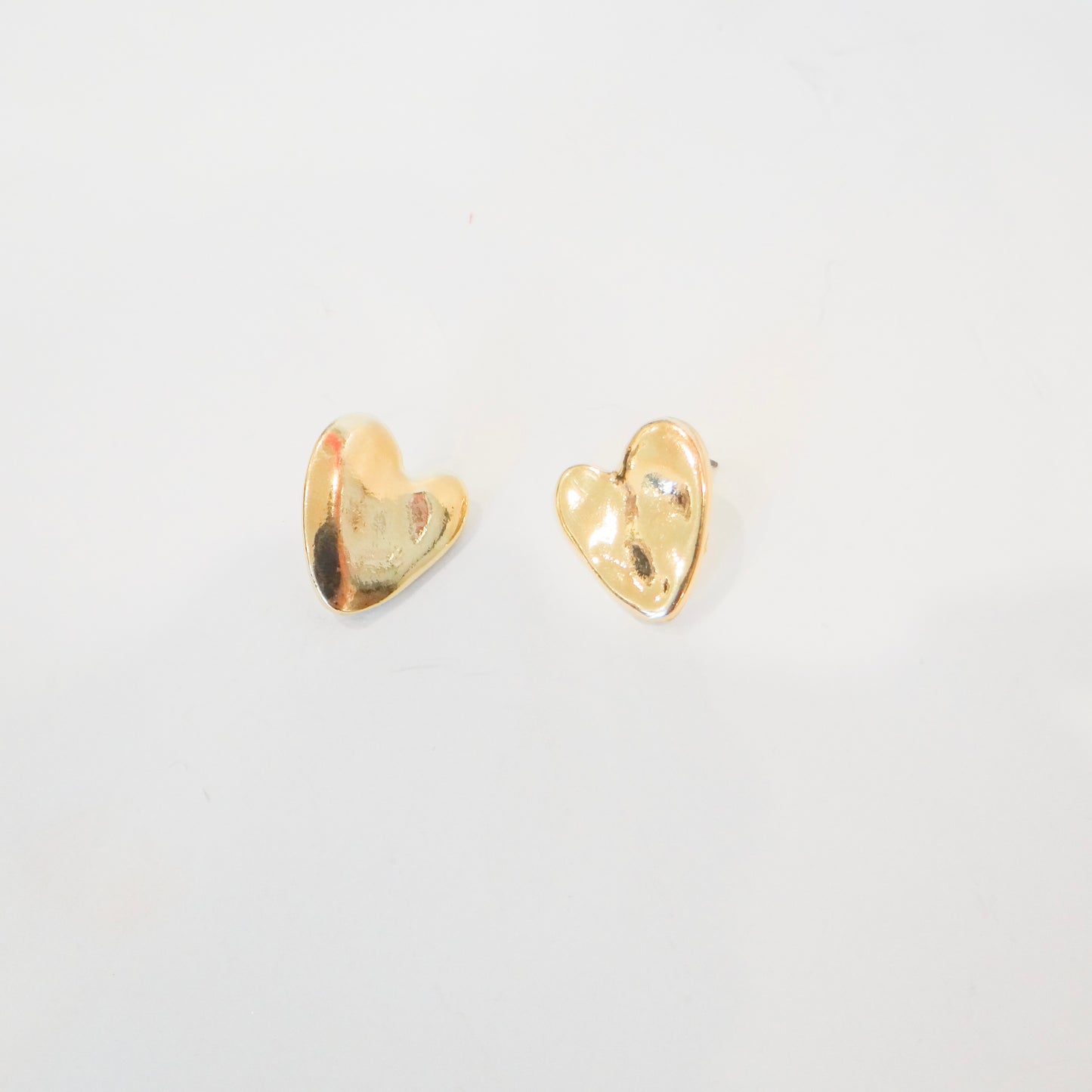 Hammered Heart Studs