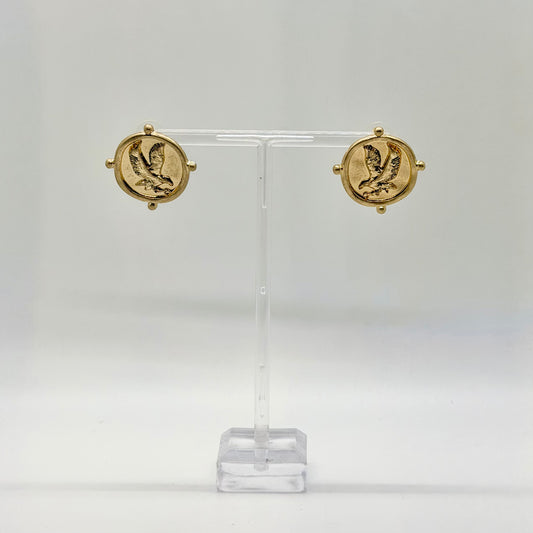 Coin Eagle Earrings
