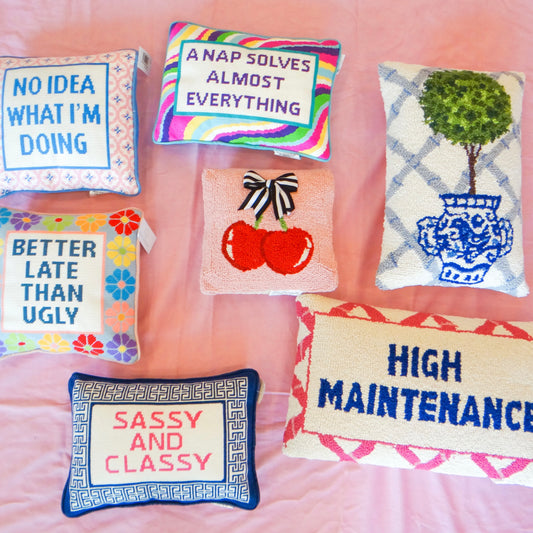 Hook and Needlepoint Pillows