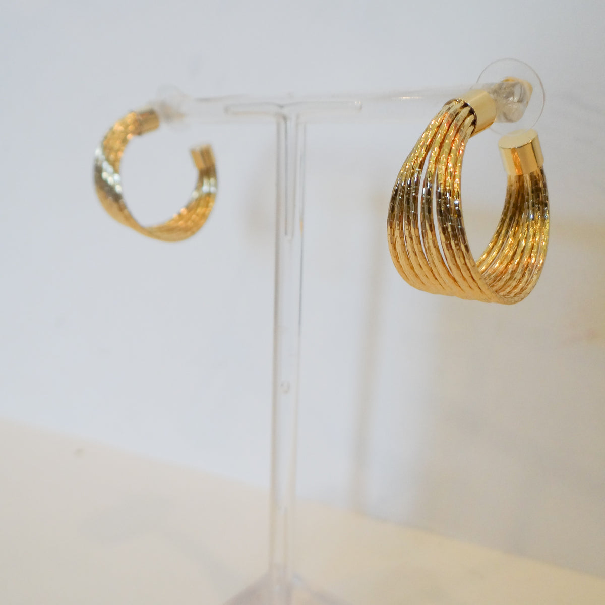 Gold Textured Hoop Earrings