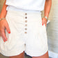 Cream Button Shorts