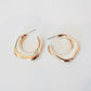 Gold Round Square Hoops