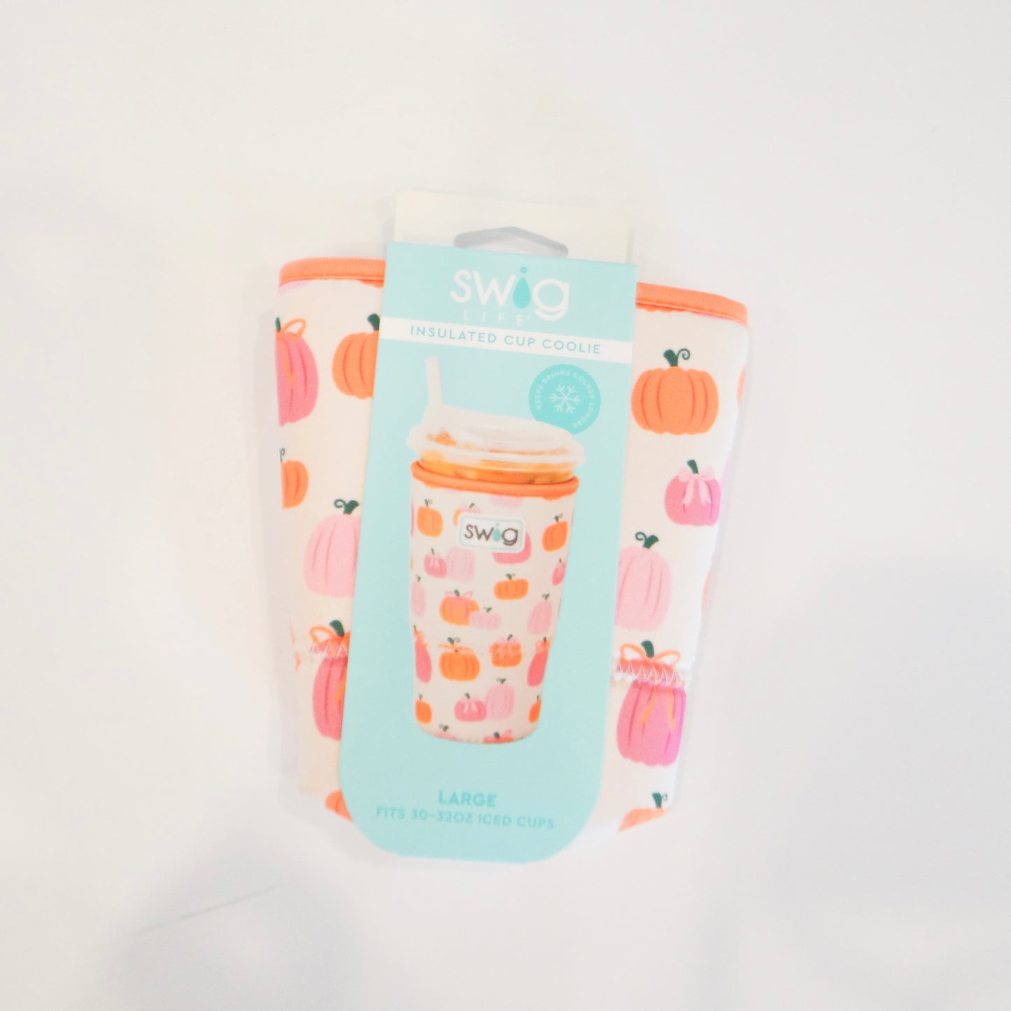 Swig Pumpkins and Bows Large Iced Cup Coolie