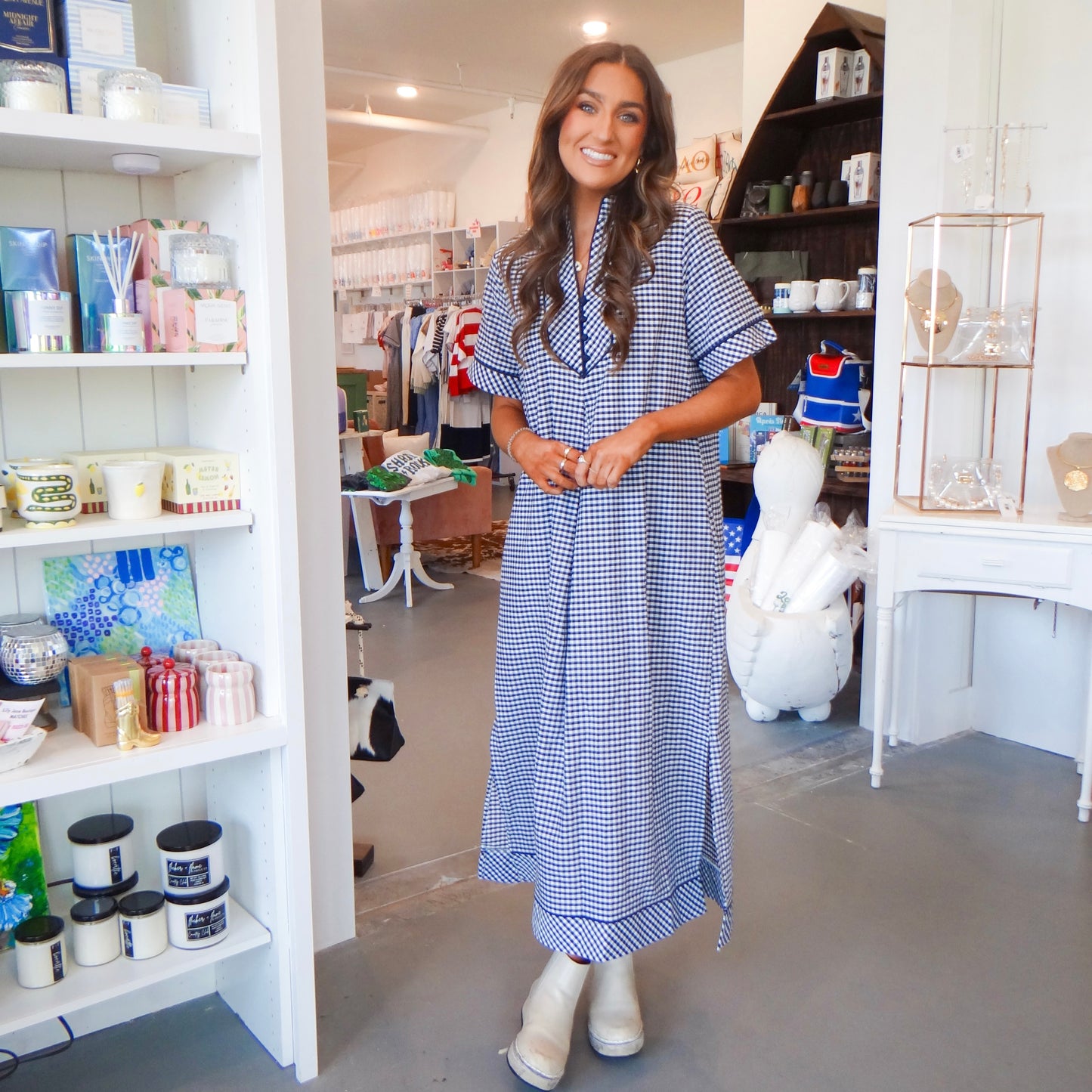 Girly Gingham Maxi Dress