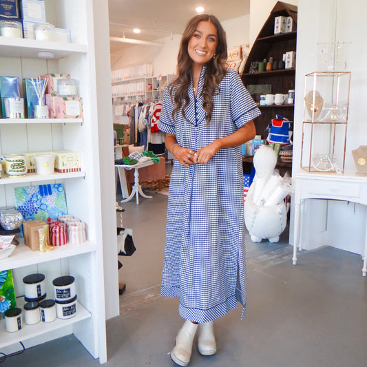 Girly Gingham Maxi Dress