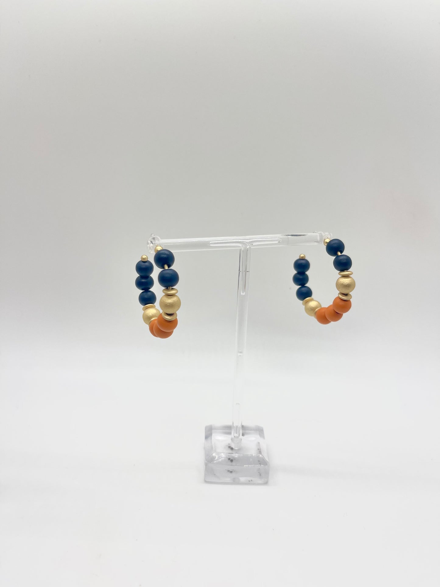 Janette Navy & Orange Earrings