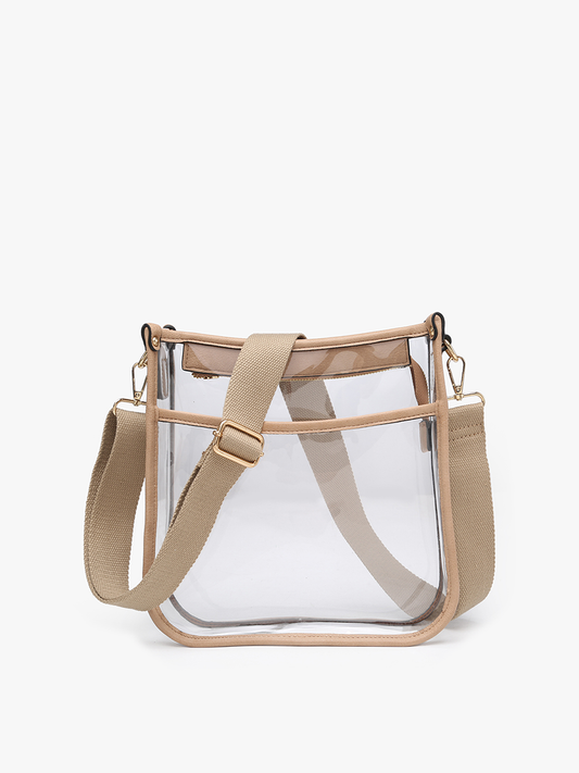 M2168CR Posie Clear Crossbody w/ Vegan Leather: Sand