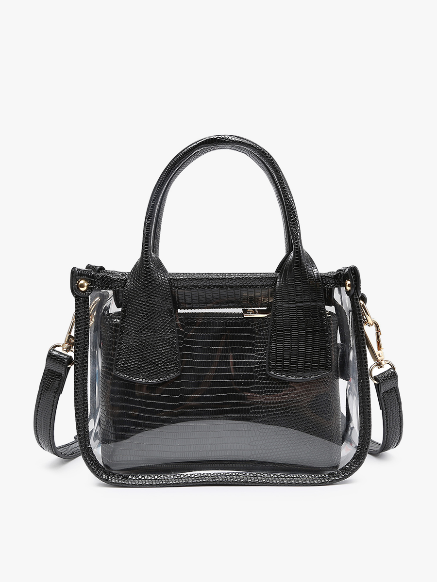 M2225CR Stacey Clear Satchel w/ Inner Bag: Mauve