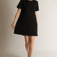 P. CILL Butter Modal Short Sleeve Dress: Navy / XL