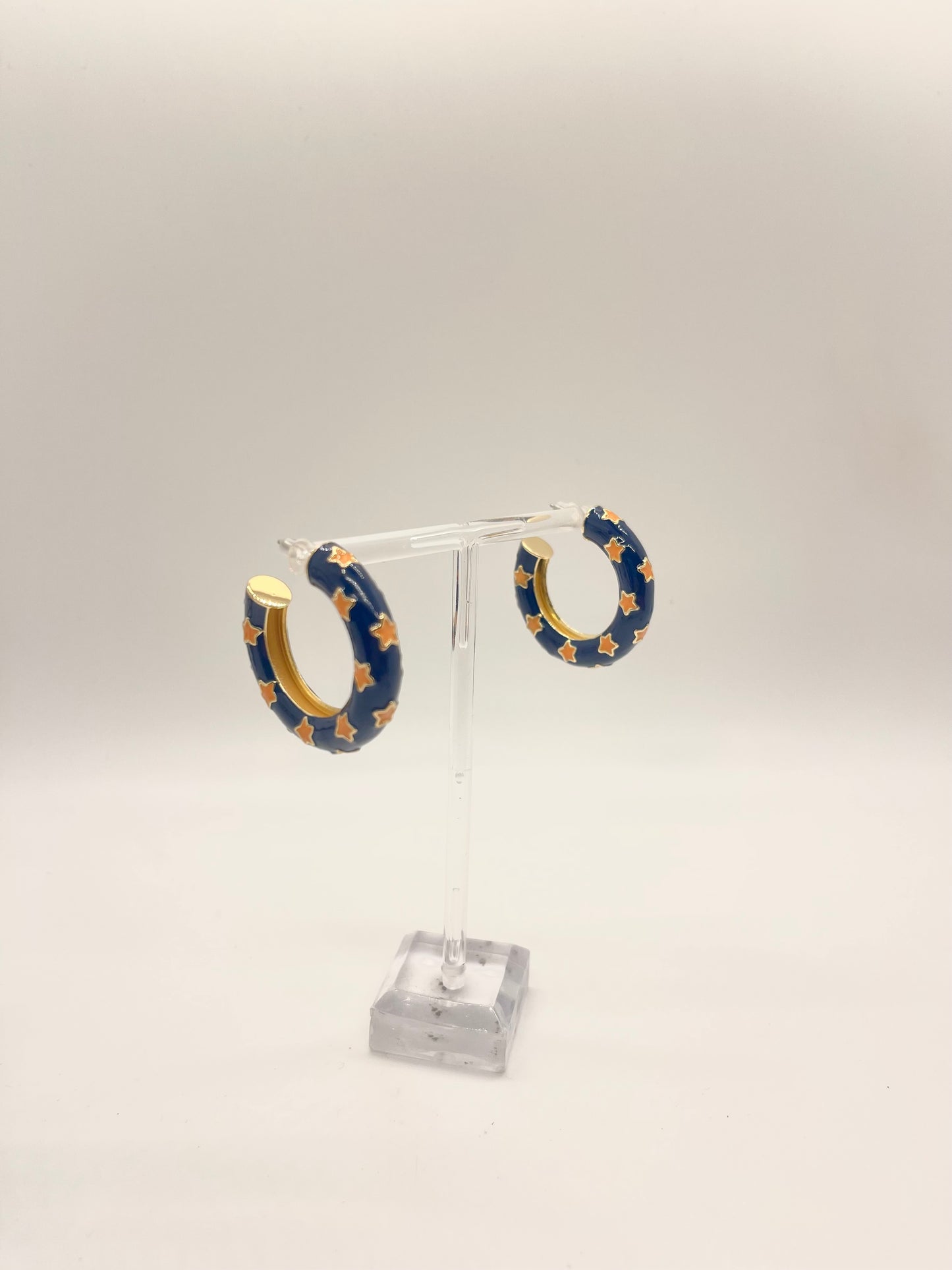 Justine Navy & Orange Earrings