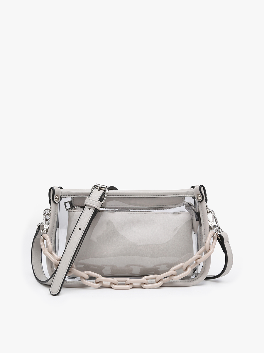 M2226CR Jessica Clear Crossbody w/ Chain: Orange