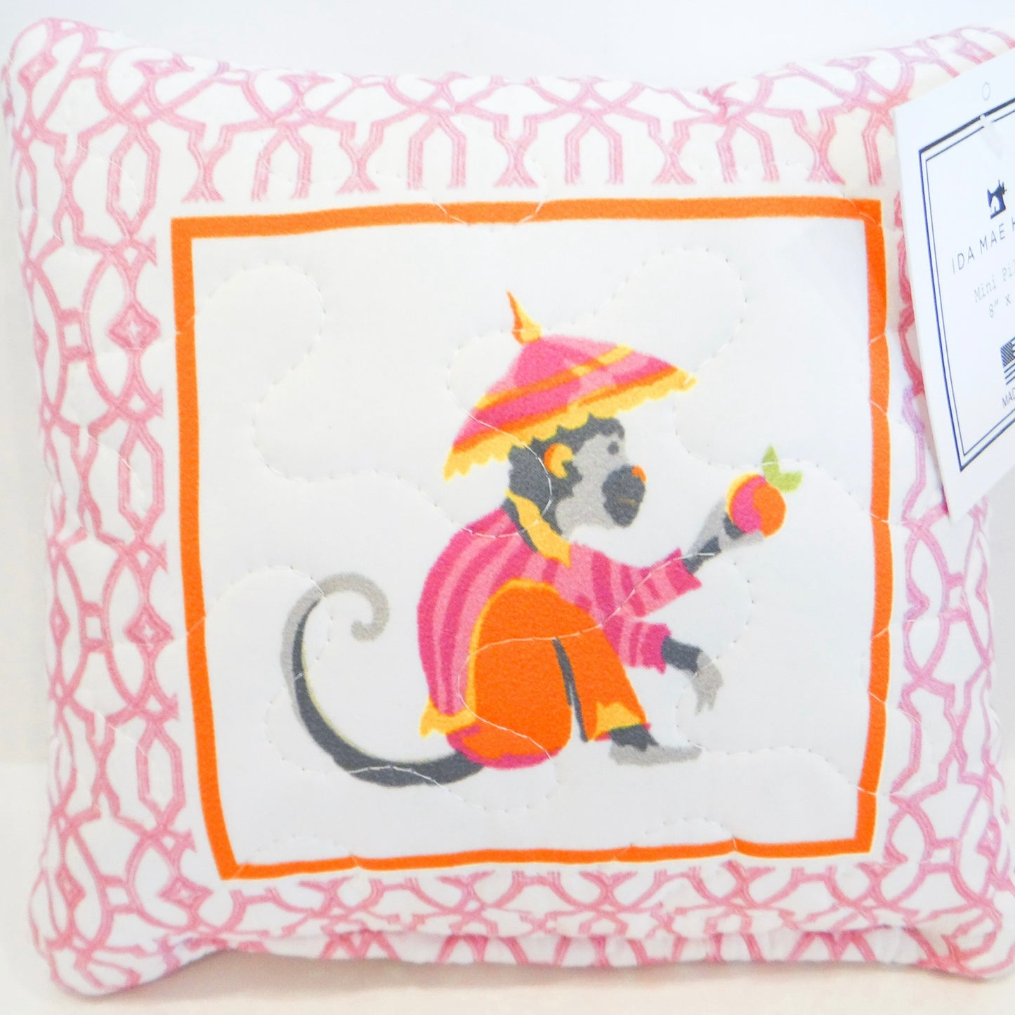 Monkey Quilted Pillow
