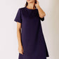P. CILL Butter Modal Short Sleeve Dress: Navy / XL