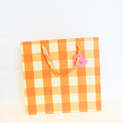 Large Gingham Gift Bag