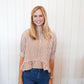 Brown Striped Ruffle Top