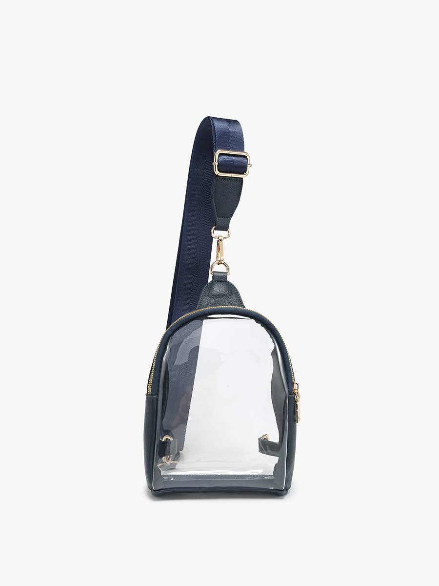 M2436CR Ellen Clear Sling Bag w/ Removable Guitar Strap: Taupe