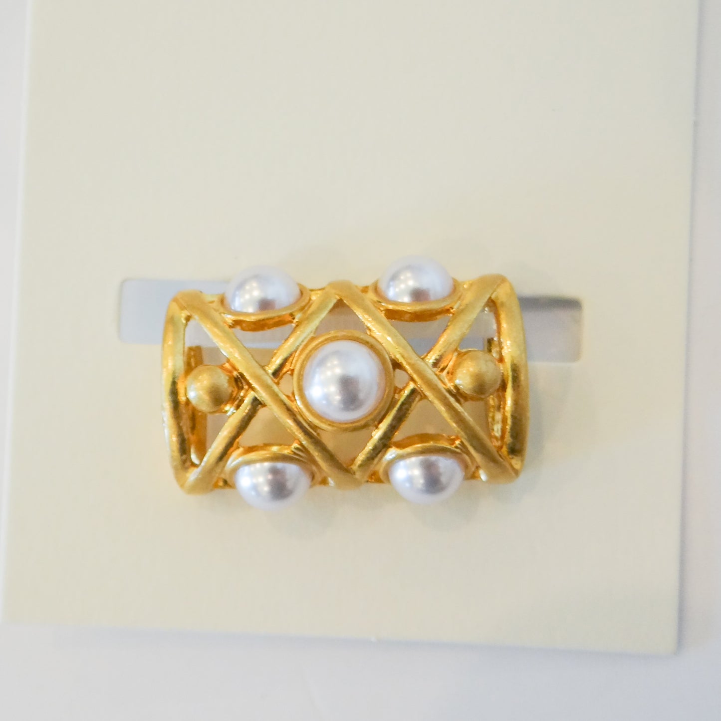 Vintage Pearl Scarf Ring