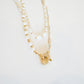 Layered Necklace with Pearls and Clasp