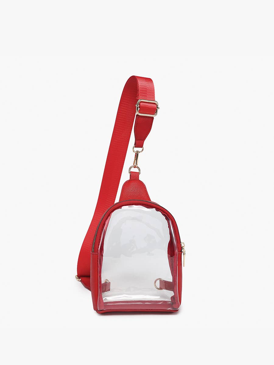 M2436CR Ellen Clear Sling Bag w/ Removable Guitar Strap: Taupe