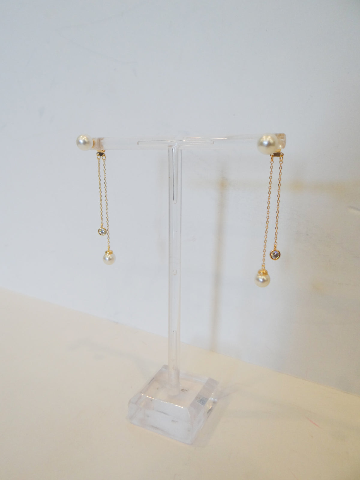 Pearl and CZ Duster Earrings