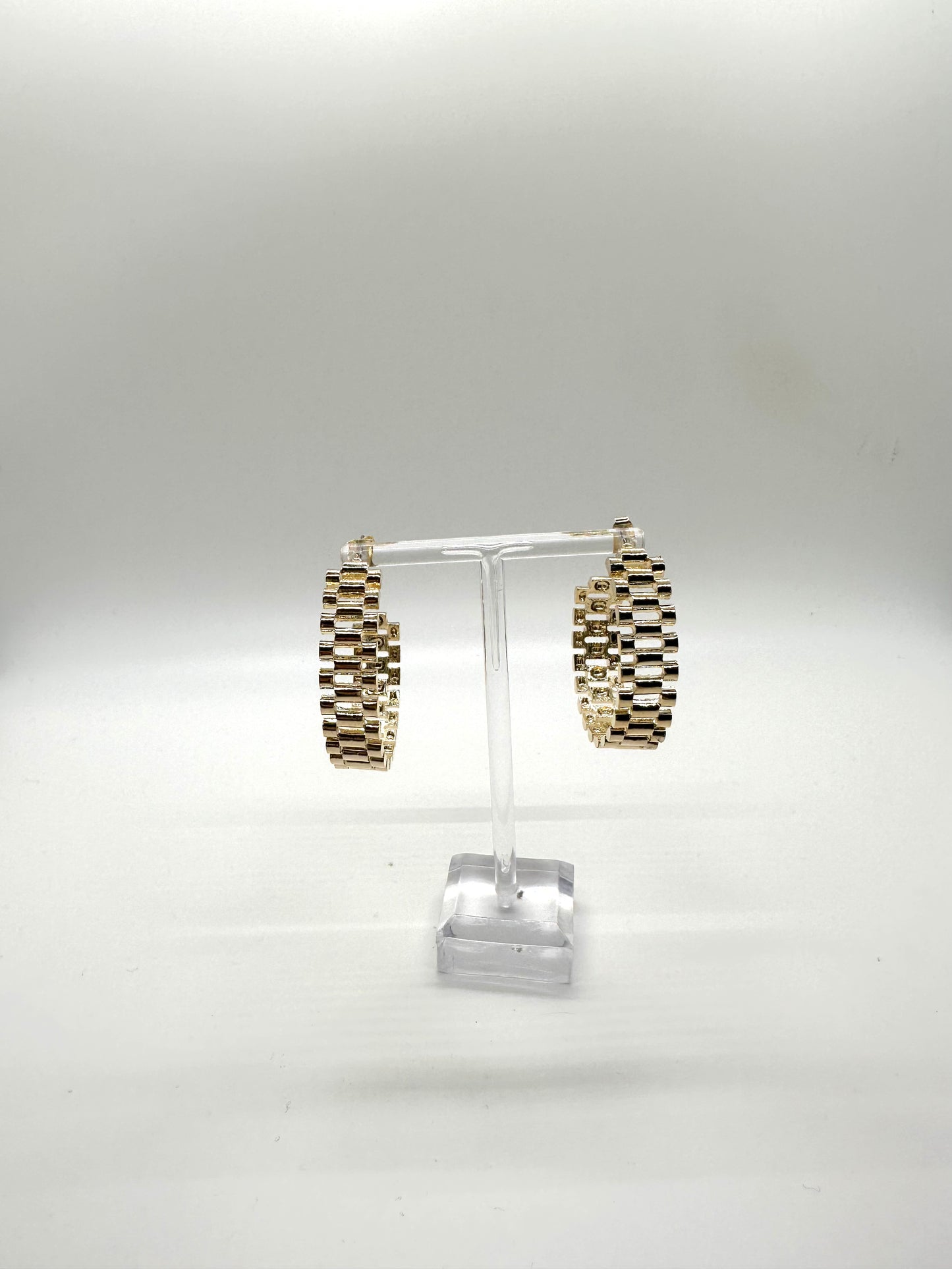 Gold Track Hoops