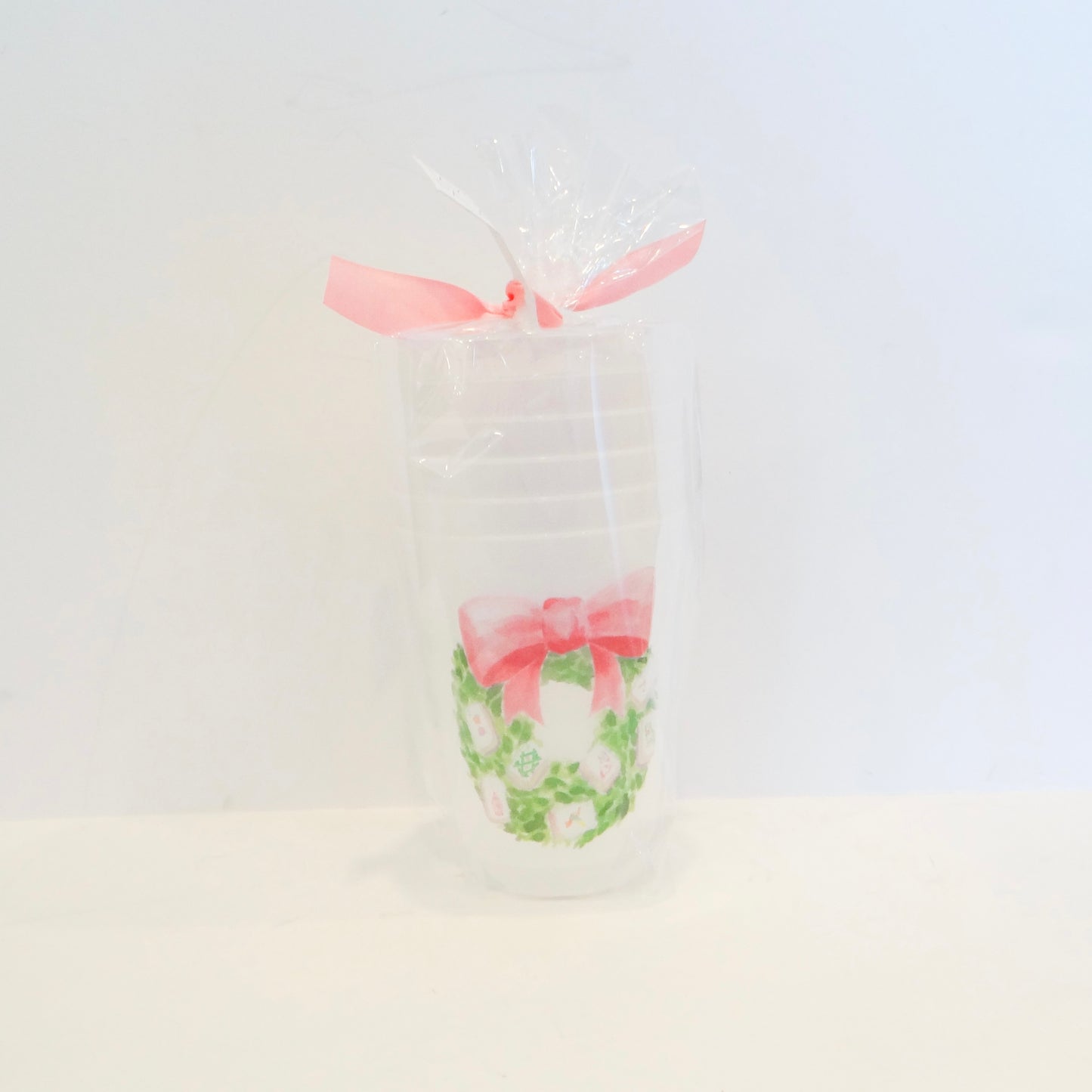 Mahjong Wreath Frosted Cups