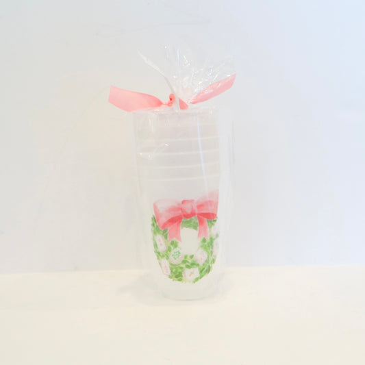 Mahjong Wreath Frosted Cups