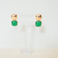 Green and Gold Statement Earrings