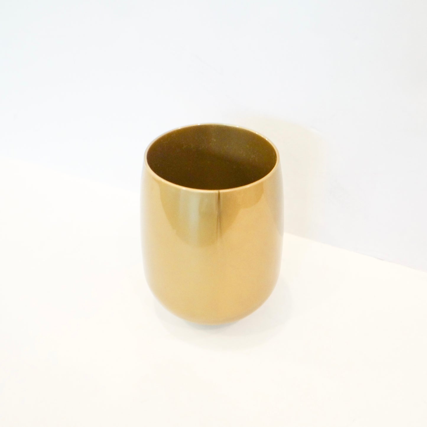 Stemless Gold Wine Glass