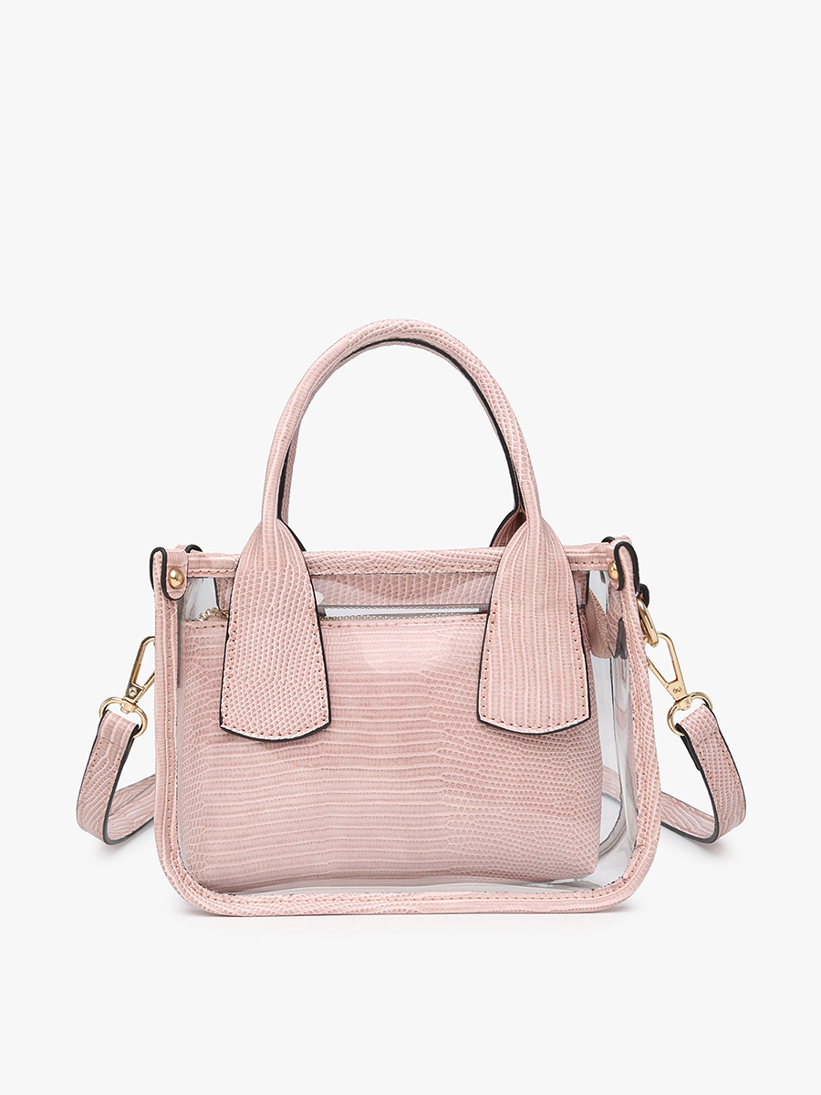 M2225CR Stacey Clear Satchel w/ Inner Bag: Mauve