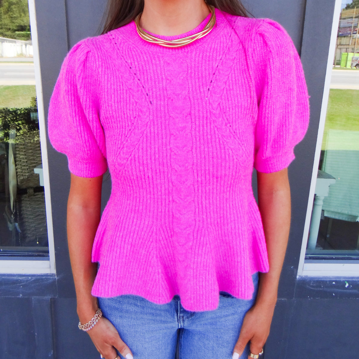 Pretty in Pink Knit Top