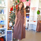 Brown Belted Maxi Dress