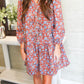Wine Floral Mini Dress