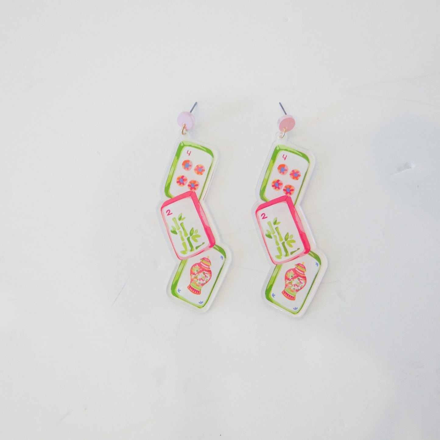 Mahjong Tiles Acrylic Earrings
