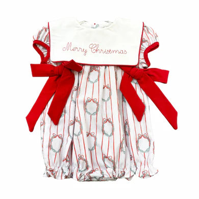 Girls Merry Christmas Wreath Bubble