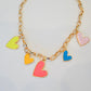 Colorful Heart Charm Necklace