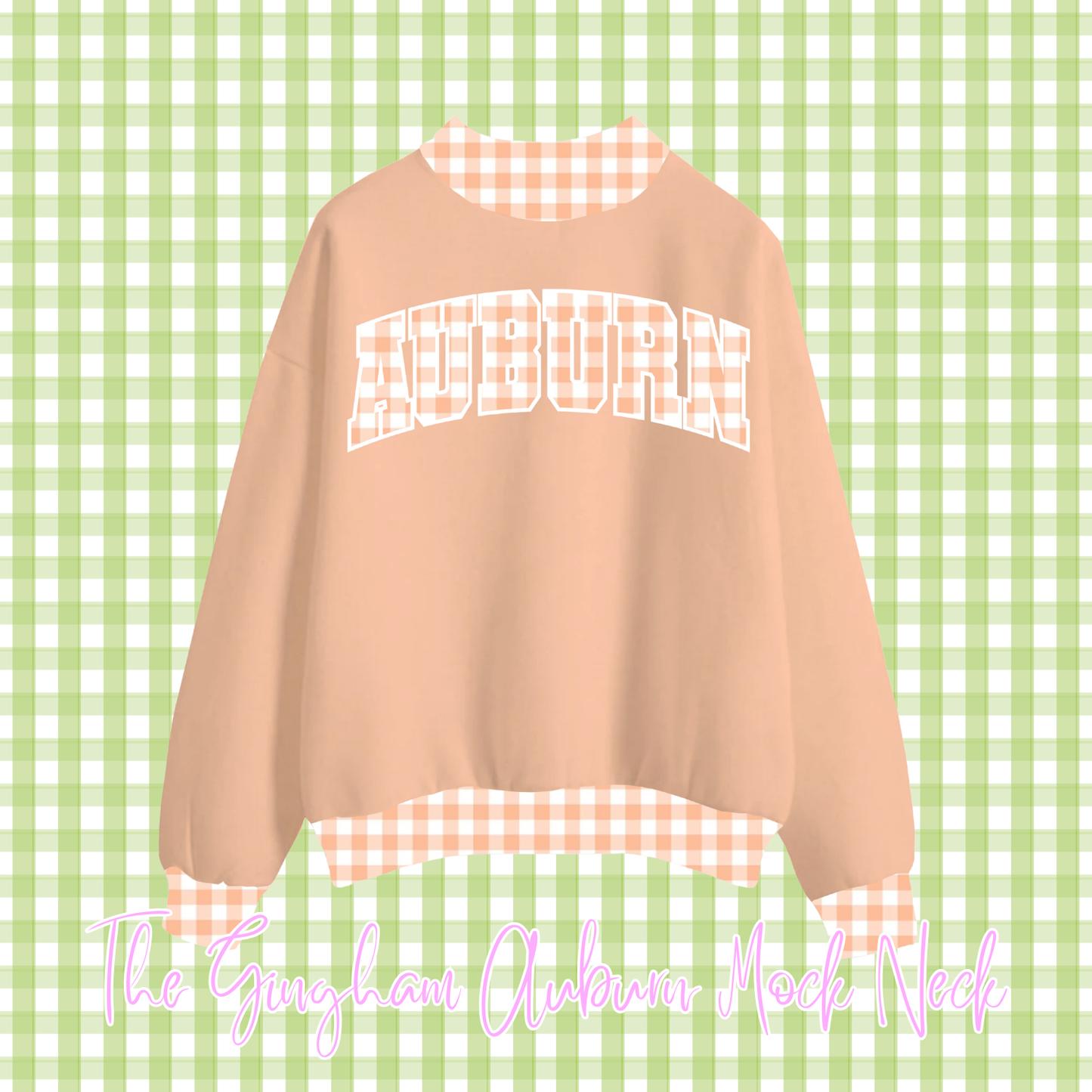 The Gingham Auburn Mock Neck