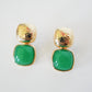 Green and Gold Statement Earrings