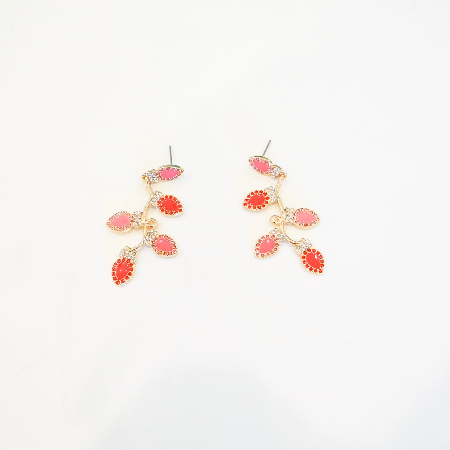 Rhinestone Christmas Light Earrings