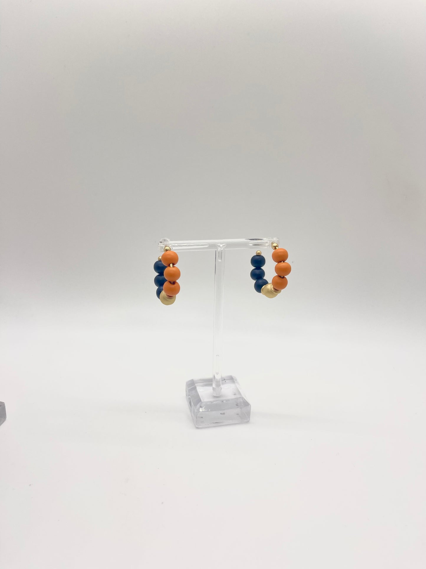 Janette Navy & Orange Earrings