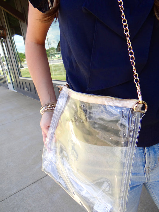 Simple Tote - Clear PVC with Gold Hardware