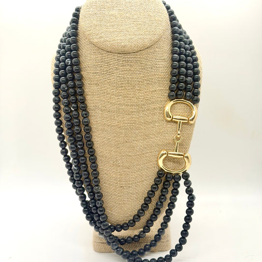 Black Horse Bit Necklace