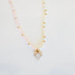 Pink Shell and Pearl Necklace