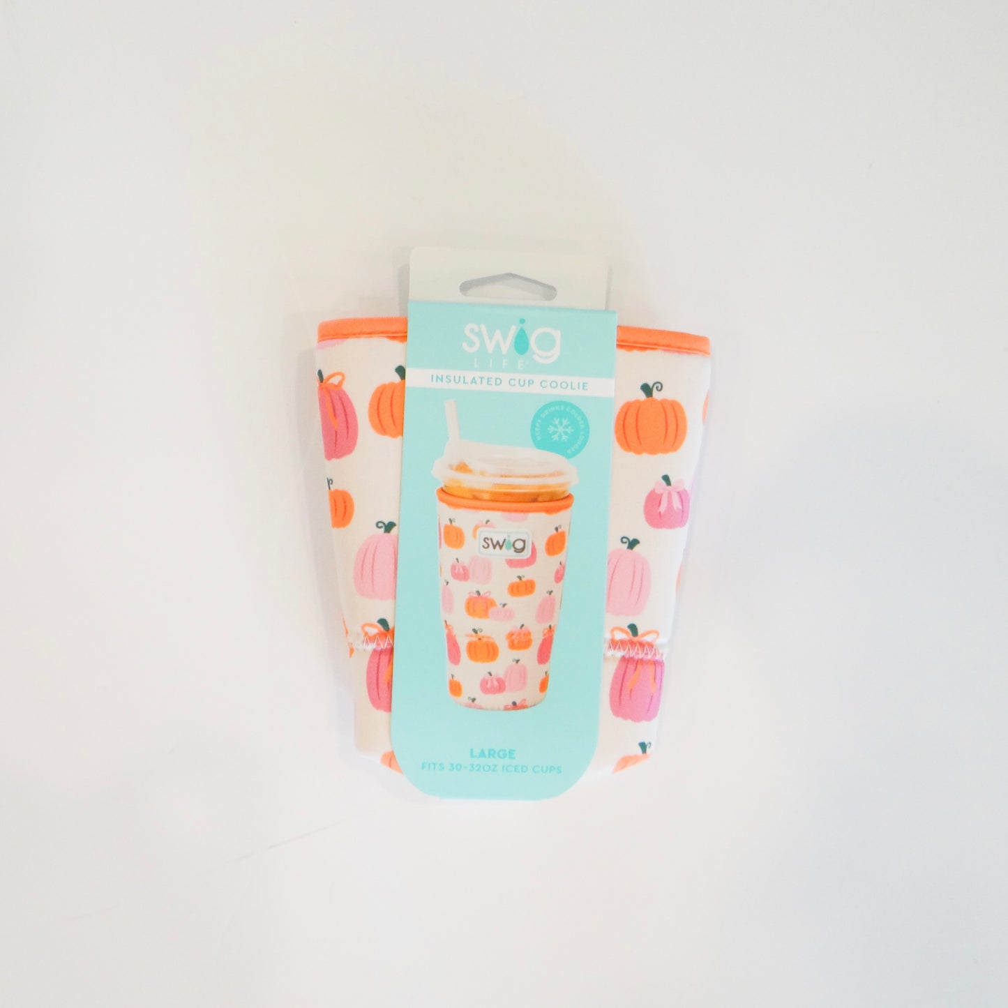 Swig Pumpkins and Bows Large Iced Cup Coolie