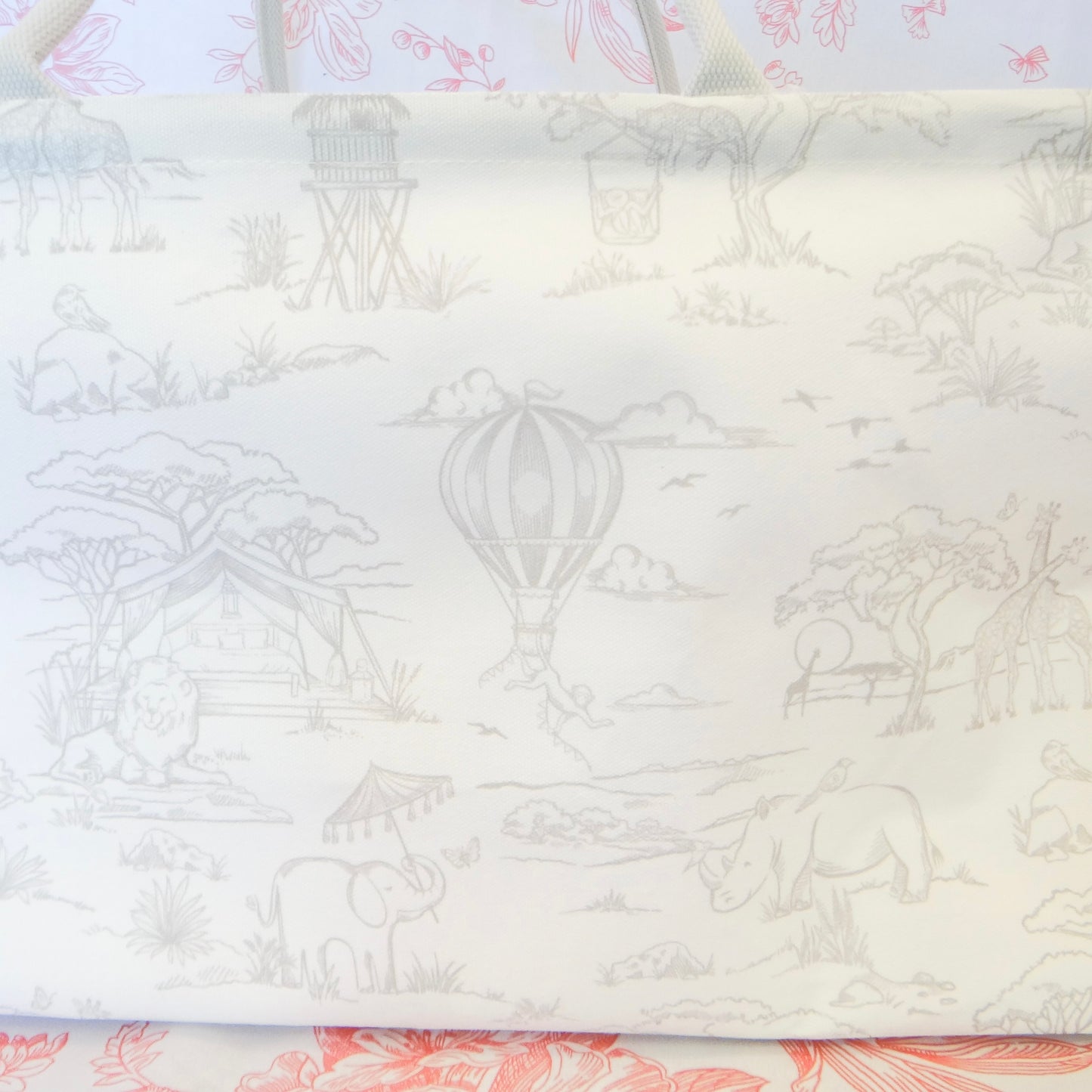 Sweet Safari Toile Storage Tote