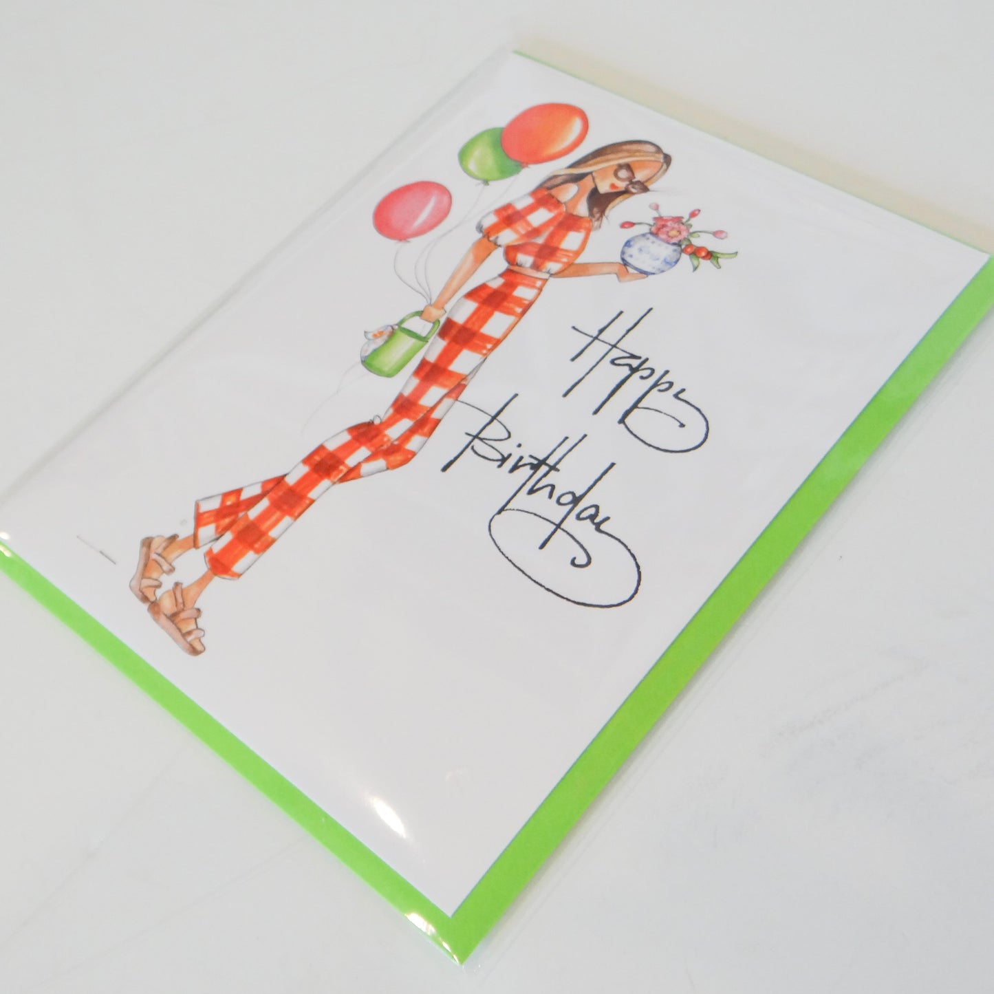 May Gingham Birthday Card