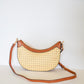 Daisy Half-Moon Rattan Crossbody