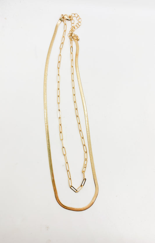 Layered Herringbone and Paperclip Set